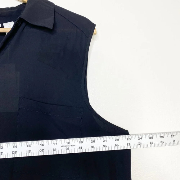 NWT Chico's 3 Lengthened Layer Bevin Basic Tank Top Sheer Black Button Down XL - Picture 9 of 10